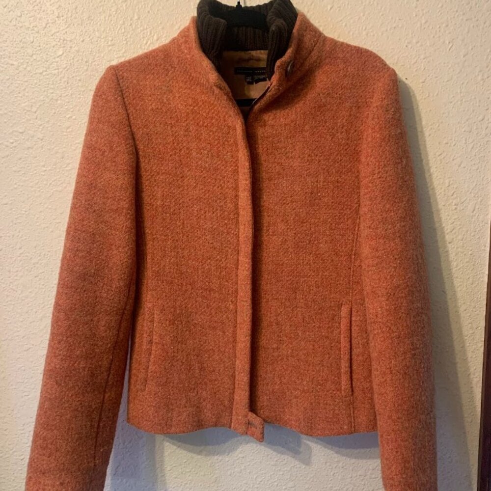 Zara Wool Autumnal Blazer Jacket with brown collar - Size M